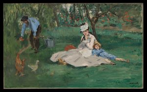 Rodina Monetových v zahradě v Argenteuil od Édouard Manet
