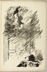 Havran na bustě Pallas ( „Usazený na bustě Pallas...“), z The Raven (Le Corbeau) od Édouard Manet