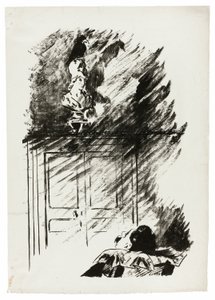 Havran na bustě Pallas ( „Usazený na bustě Pallas...“), z The Raven (Le Corbeau) od Édouard Manet