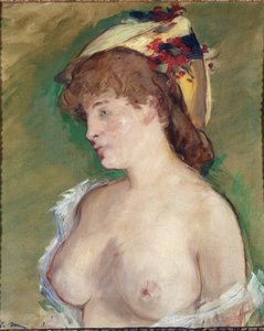 Blondýnka s polonahá - olej na plátně od Édouard Manet