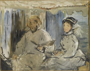 Malíř Monet ve svém ateliéru, 1874 od Édouard Manet