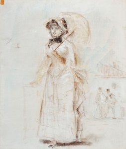Žena chůze s otevřeným deštníkem; Žena na procházce s otevřeným slunečníkem, 1880 od Édouard Manet