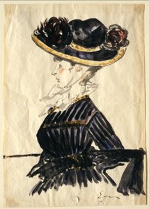 Žena ve velkém klobouku od Édouard Manet