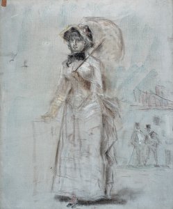 Žena chodící s otevřeným deštníkem, 1880 od Édouard Manet