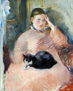 Žena s kočkou kolem roku 1880-2 od francouzského impresionistického umělce Edouarda Maneta od Édouard Manet