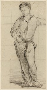 Young Man Standing (Léon Leenhoff) (recto); Náčrt stojícího chlapce (verze) od Édouard Manet