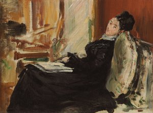 Mladá žena s knihou; Mladá žena s knihou, kolem roku 1875 od Édouard Manet
