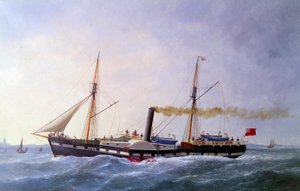 Parník Johna Bulla. Obraz Edouarda Adama (1847-1929) Paříž 19. století, Musee de la Marine