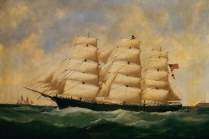 US Sailing Ship, Servia u Le Havre (olej na plátně)