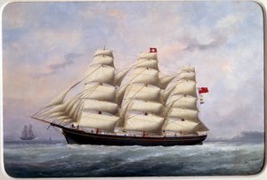 Plachetnice William Lawrence Akvarel od Edouarda Adama (1847-1929) 1881 Paříž, Musee de la Marine