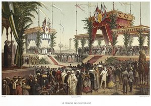 Suezský průplav. Tribuna panovníků, 1869. od Edouard Riou