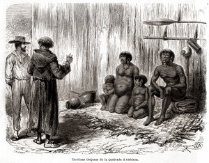 Křesťanská evangelizace rodiny indiánů Yahuas Orejones v Peru od Edouard Riou