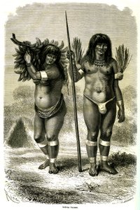 Pár indiánů Ticuna z Peru od Edouard Riou