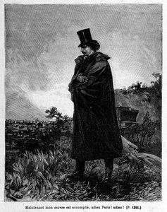 Edmond Dantes, hrabě Monte-Cristo opouštějící Paříž – rytina Riou, v „“La Comte de Monte-Cristo““ od Alexandra Dumase, Rouffa & Cie od Edouard Riou