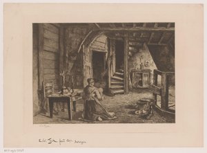 Interiér podkroví od Edouard Tyck (signed by artist)