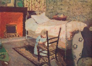 Dítě si hraje: Annette Roussel v přední části dřevěné židle, c1900, c1932 od Edouard Vuillard