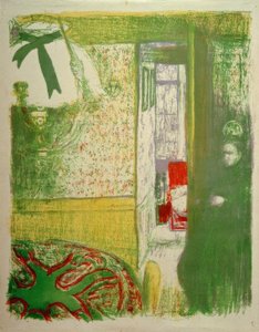 Interiér se závěsnou lampou od Edouard Vuillard