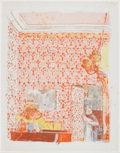 Interiér s růžovými závěsy I od Edouard Vuillard