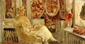 Lucy Hessel v Budoáru na majetku Cezanne, Vaucresson, 1924 od Edouard Vuillard