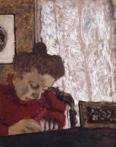 Marie Vuillard psaní; Marie Vuillard ecrivant, kolem roku 1895 od Edouard Vuillard