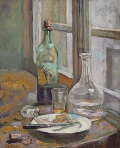 Zátiší s lahví a džbánem; Zátiší s lahví a karafou, cca 1889-1890 od Edouard Vuillard
