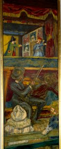 Divadlo Guignol Houslista a loutkové divadlo (detail) 20. století (olej na plátně) od Edouard Vuillard