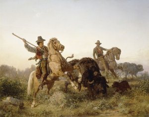 Herding Water Buffalo, 1862 od Edouard van den Bosch