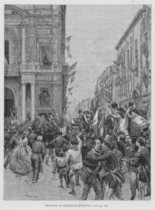 Vstup Garibaldiho v Neapoli (rytina)