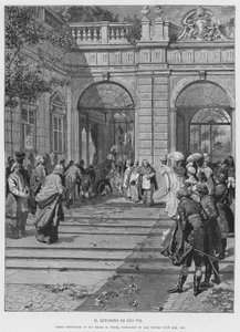 Návrat Pia VII (rytina) od Edouardo Matania