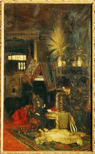Malíř Hans Makart ve svém ateliéru ... (malba na plátně) od Eduard Charlemont