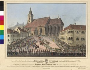 Korunovace císařovny Karolíny Augusty uherskou královnou 25. května. září 1825 v Bratislavě od Eduard Gurk