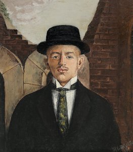 Portrét básníka Vasilije Kamenského 1884-1961 v cylindru, 1917