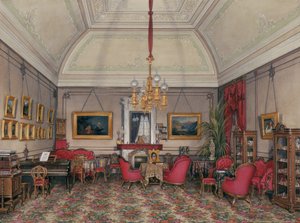 Interiéry Zimního paláce. Pátý rezervovaný byt. Přijímací pokoj velké princezny Marie Alexandrovny, 1874 od Eduard Hau