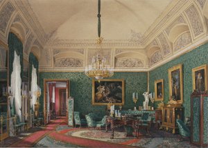 Interiéry Zimního paláce. První rezervovaný byt. Malá studie velké princezny Marie Nikolajevny, 1867