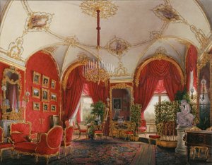 Interiéry Zimního paláce. Čtvrtý rezervovaný byt. Rohový pokoj, polovina 19. stol.