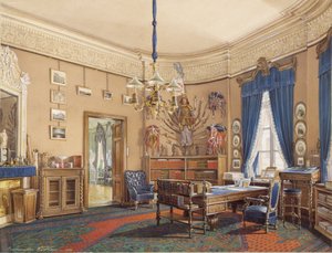 Interiéry Zimního paláce. Studie korunního prince Nikolaje Alexandroviče, 1865