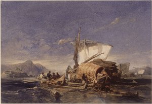 Lodě s černými Afričany v zálivu Guanabara (Rio de Janeiro) od Eduard Hildebrandt