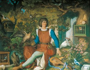 Portrét Walthera von der Vogelweide, z Tannhauser ságy (olej na plátně) od Eduard Ille