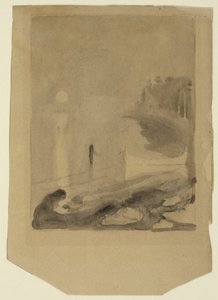 Loď přivázaná k molu od Edvard Munch