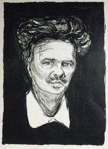 August Strindberg (litho) od Edvard Munch