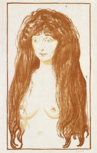 Die Sünde (Mädchen mit rotem Haar und grünen Augen) od Edvard Munch