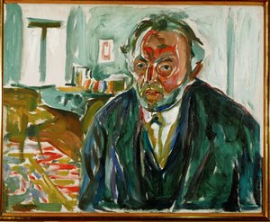 Edvard Munch, autoportrét po španělské chřipce (olej na plátně) od Edvard Munch