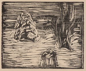 Zahrada ve sněhu I od Edvard Munch