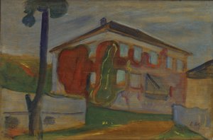 Dům s Red Virginia Creeper, cca 1900 (olej na palubě) od Edvard Munch