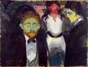 Obraz žárlivosti od Edvarda Muncha (1863-1944) 1907 cca. Slunce. 75x97,5 cm Oslo, Munchovo muzeum městských uměleckých sbírek (Musee Munch) od Edvard Munch