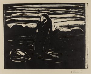 Polibek v poli, 1905 od Edvard Munch