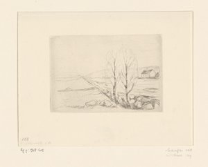 Krajina s domem Norská krajina (původní název) od Edvard Munch