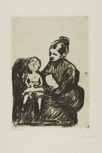 Zdravotní sestra s chlapcem / Matka a plačící dítě od Edvard Munch