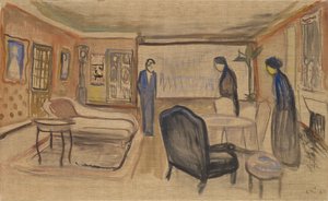Scéna Ibsenových "duchů", 1906 od Edvard Munch