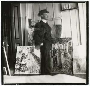 Autoportrét na 53 am Strom ve Warnemünde od Edvard Munch